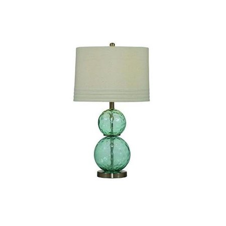 BASSETT MIROR CO INC Basset L2522TEC Barika Table Lamp - Blue Dimple Glass L2522TEC